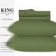 King Size Sheets Set (4 Pc), 100% Cotton Sheets, Cooling Sheets, 400 Thread Count, Soft & Luxury Sateen Weave Sheets for King Size Bed with 16'' Elasticized Deep Pockets - Sage