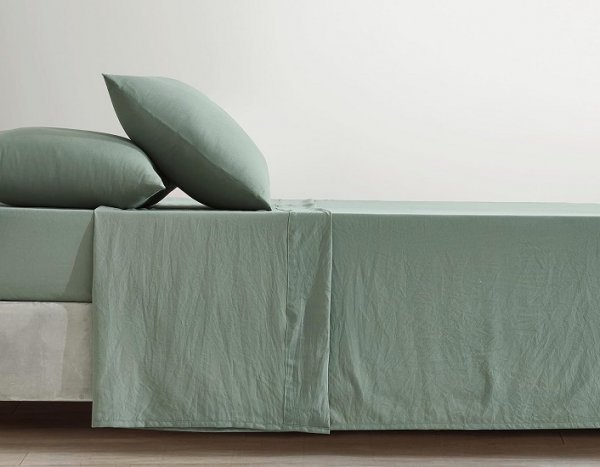 Stone Washed Full Size Sheet Set - 4-Piece Extra Soft Breathable Wrinkle & Fade Resistant 14-Inches Deep Pocket Sheets & Pillowcases Set - Full, Sage Green