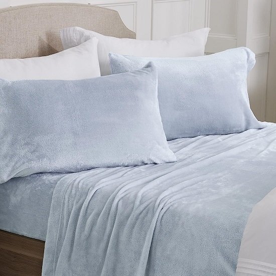 Ultra Soft Micro Fleece Sheets Set with Extra Deep Pockets | Extra Soft Velvet Fleece Sheet Set | Super Plush Polar Fleece | Velvet Plush Cozy Warmth  (Full, Glacier Blue)