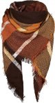 Womens Winter Scarf Tassel Plaid Scarf Chunky Blanket Scarves Soft Lightweight Blanket Thick Large Wrap Shawl