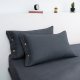 100% Linen Pillowcases Set of 2 Natural Linen Pillow Cases Coconut Buttons Closure Flax Pillowshams Grey,King 20"x 40"