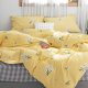 Yellow Floral Bedding Queen Duvet Cover White Flowers Comforter Cover Set Queen Size for Teen Girls Cotton Quilt Cover with Zipper