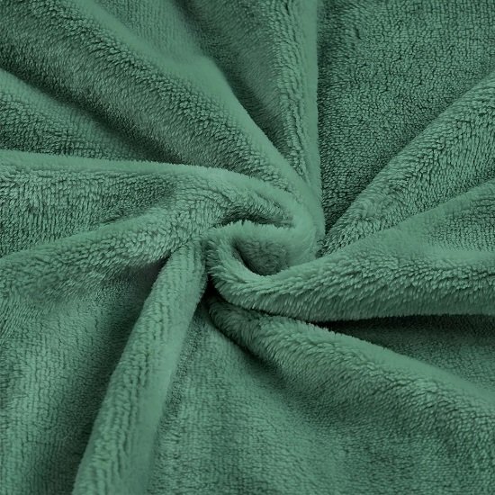Luxury 3 Layers Fleece Throw Blanket,Thick Decorative Warm Blanket Twin Size 50" x 60", Soft Velvet Winter Blanket for Sofa Couch Bed,Washable & Breathable,Green
